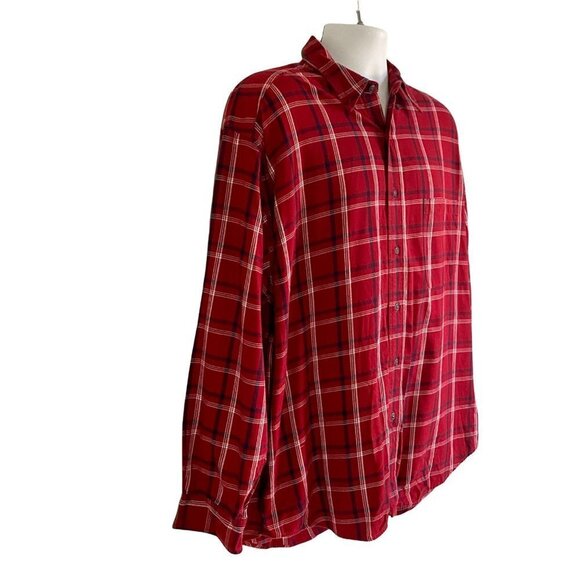 Eddie Bauer Long Sleeve Red Button Down Shirt Mens Large - Picture 8 of 10